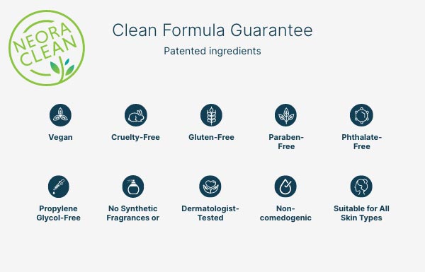 Neora's clean formula guarantee.